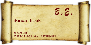 Bunda Elek névjegykártya