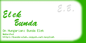 elek bunda business card